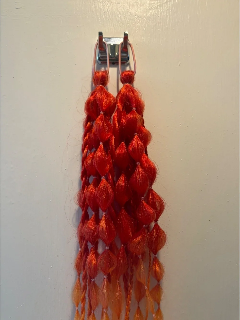 Handmade Rave Red Pigtail Hair extensions
